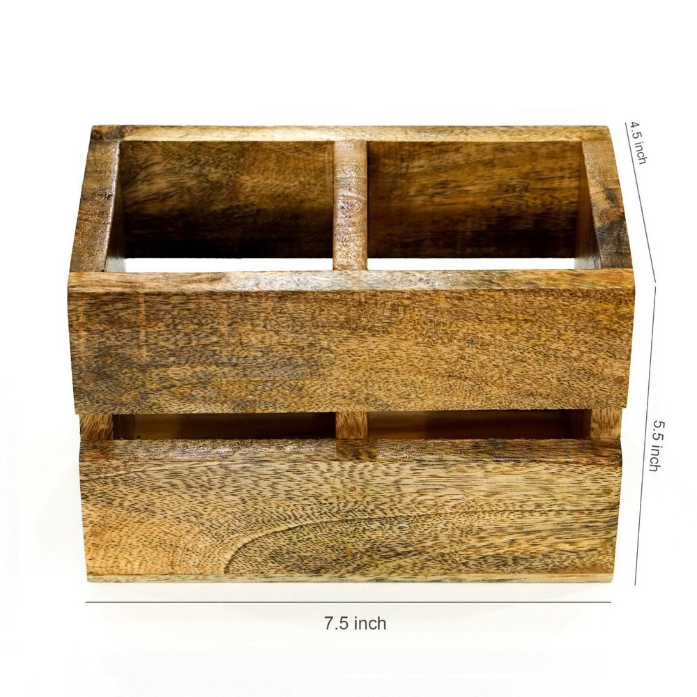 Brown Wooden Spoon Stand, For Restaurant, Size: 7.5l*4.5b*5.5h Inch
