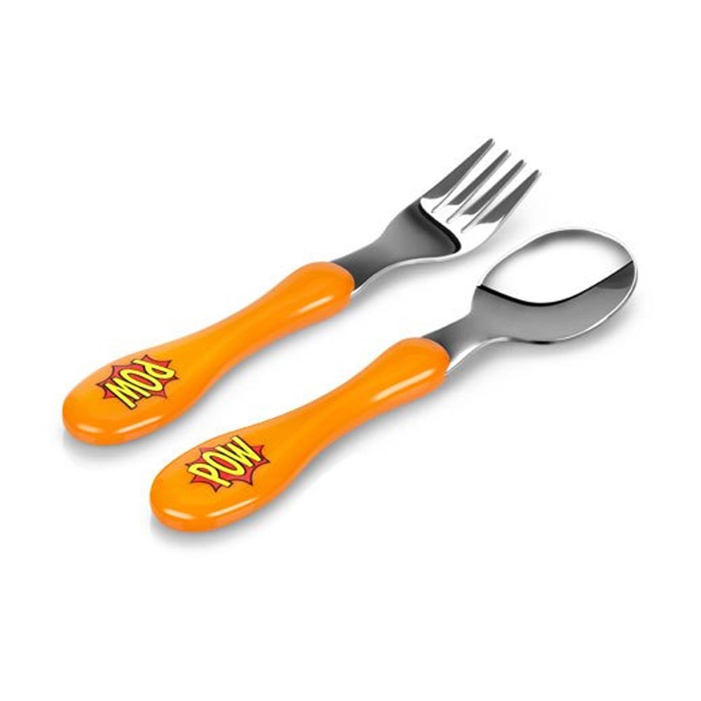 SS Orange POW Kids Cutlery Set