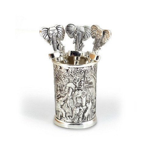 Little India Silver Polished 6 Fork Set N Stand 287