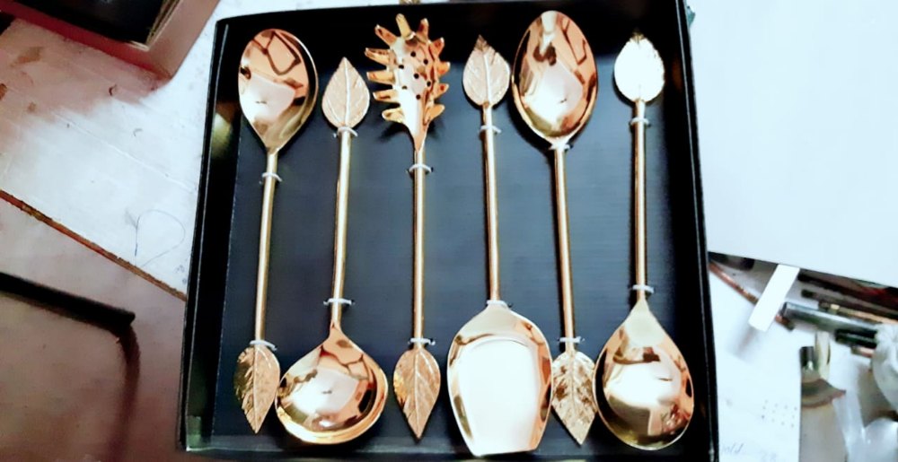 6 Brown Copper Kitchen Cutlery