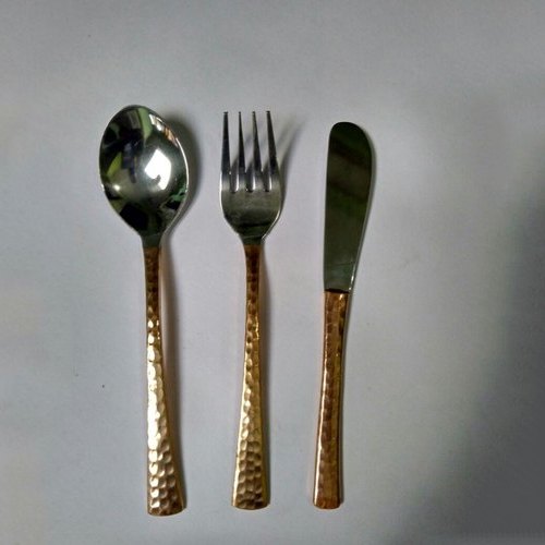 3 SS Copper Cutlery Set