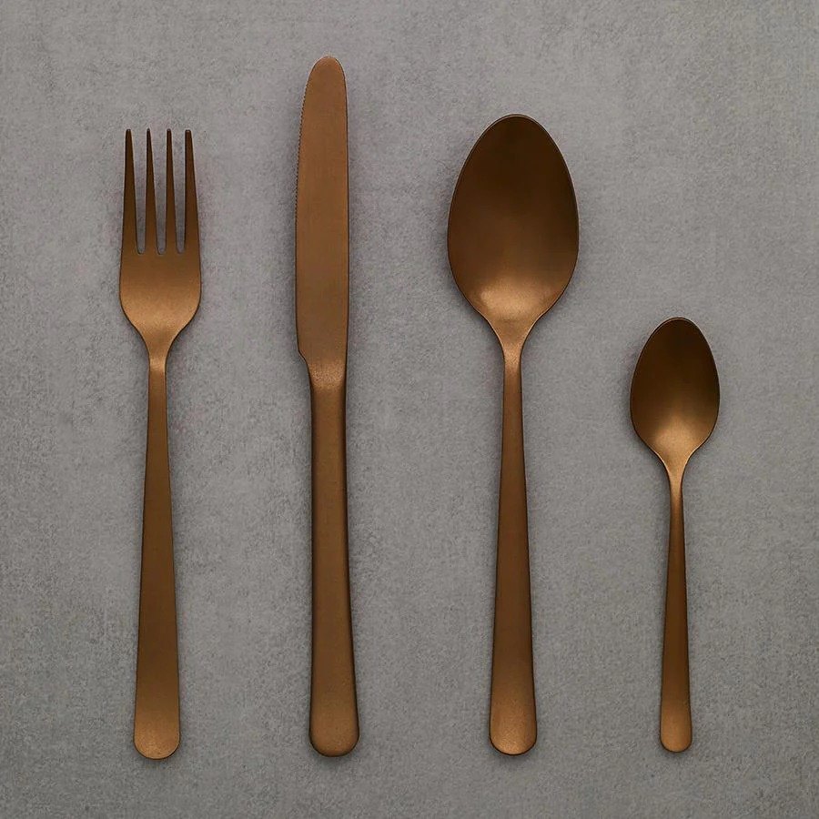 4 Iron Pure Copper Handmde Cutlery Set, For Restaurant