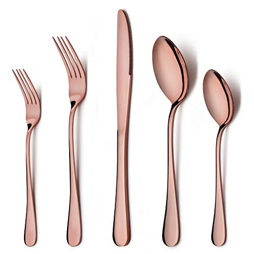 5 Piece Polished Copper Cutlery Set, Packaging Type: Box