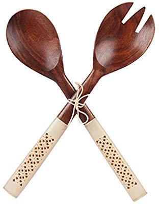 Wooden Spoon & Bone Handle, Size: 12inch