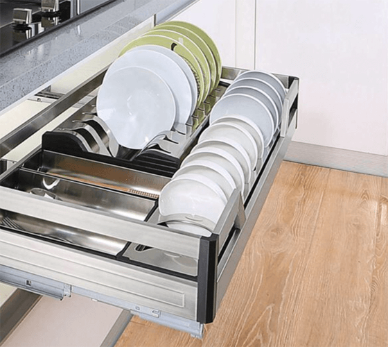 Steel Multi Fuction Drawer Basket SS Softclose, Many Self, Capacity: 40kg