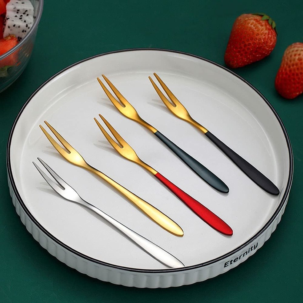 Appetizer Small Forks Dessert Forks Stainless Steel Available in Various Colors