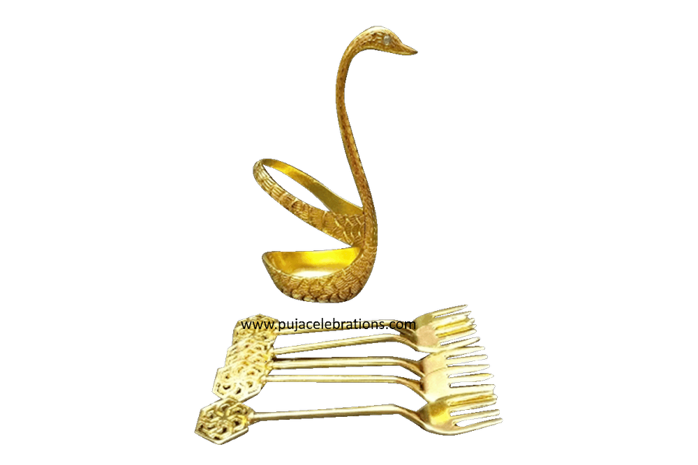 Swan Designer Fork Stand Gold