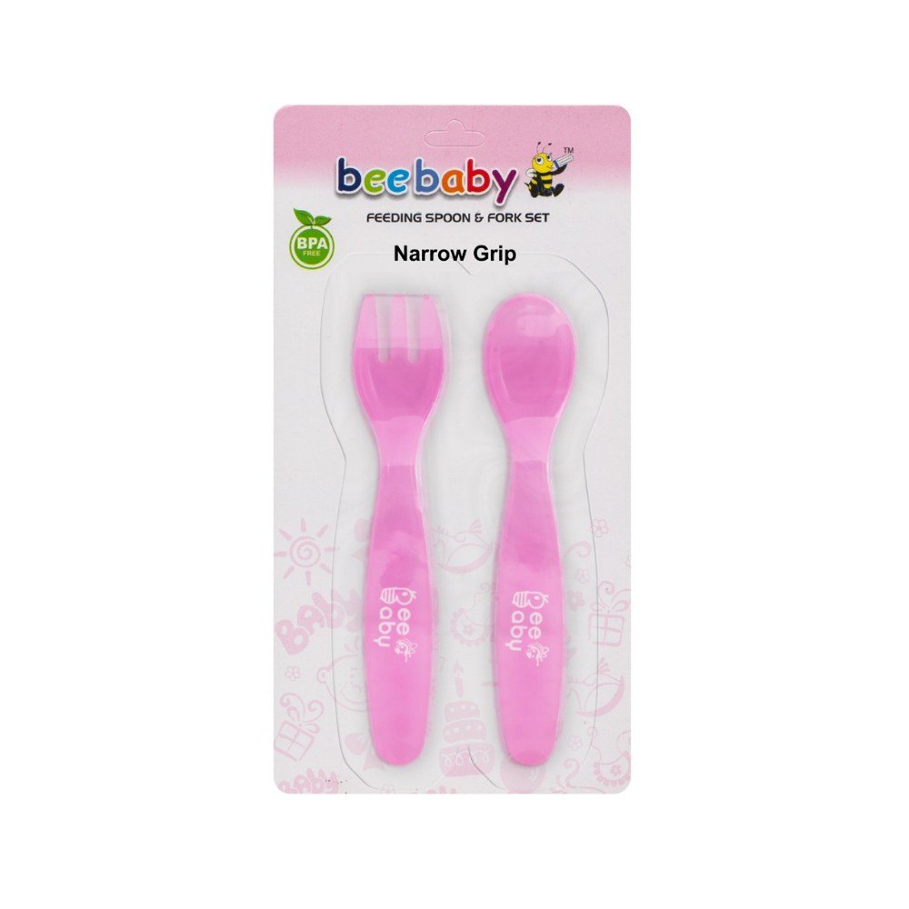 Baby Plastic Feeding Spoon and Fork Set