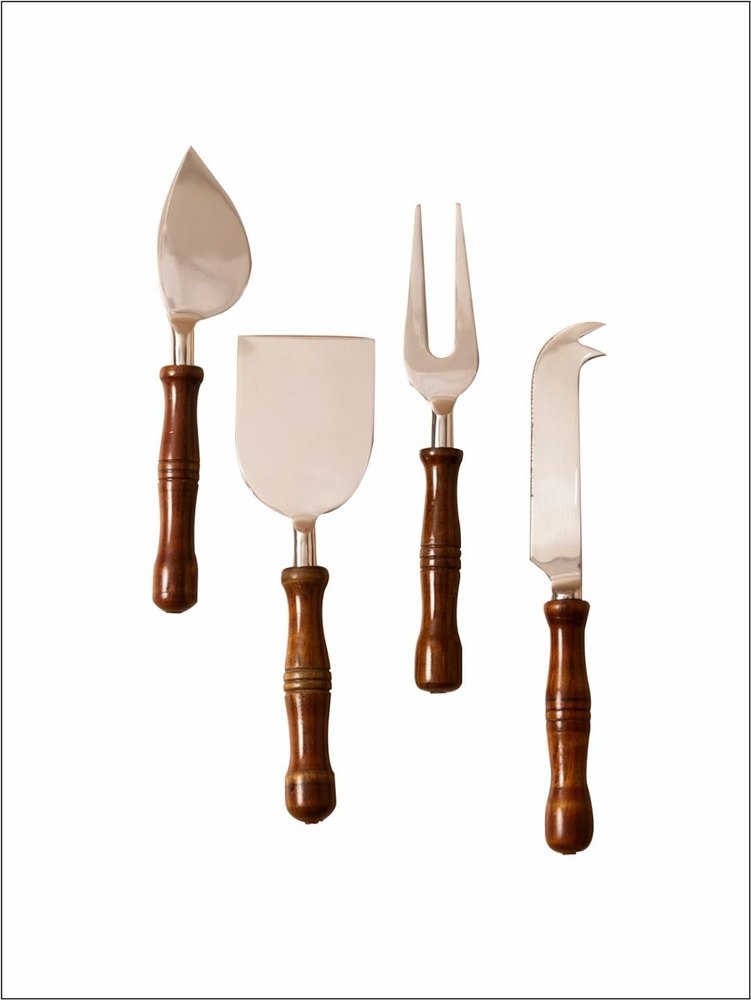 Stainless Steel Cheese Knives Set Of 4, Cutting & Serving Set With Knife