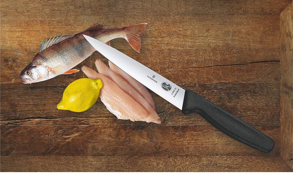 Black Stainless Steel Victorinox Fish Filleting And Docmestic Knife 20 Cms, For Kitchen