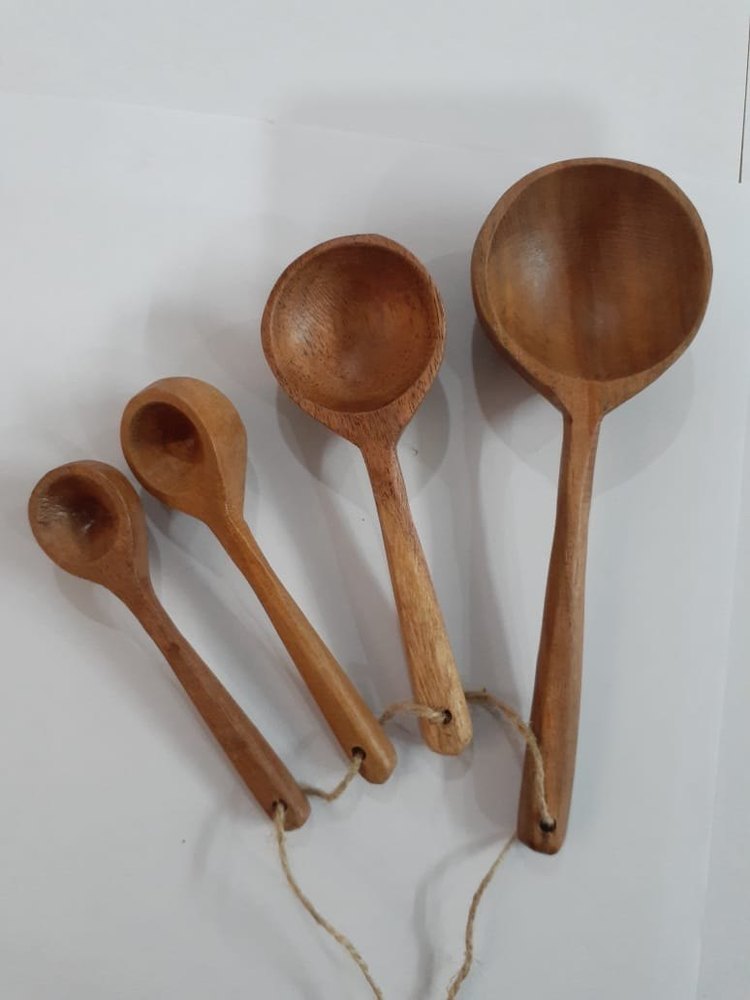 Brown Wooden Ladle For Home