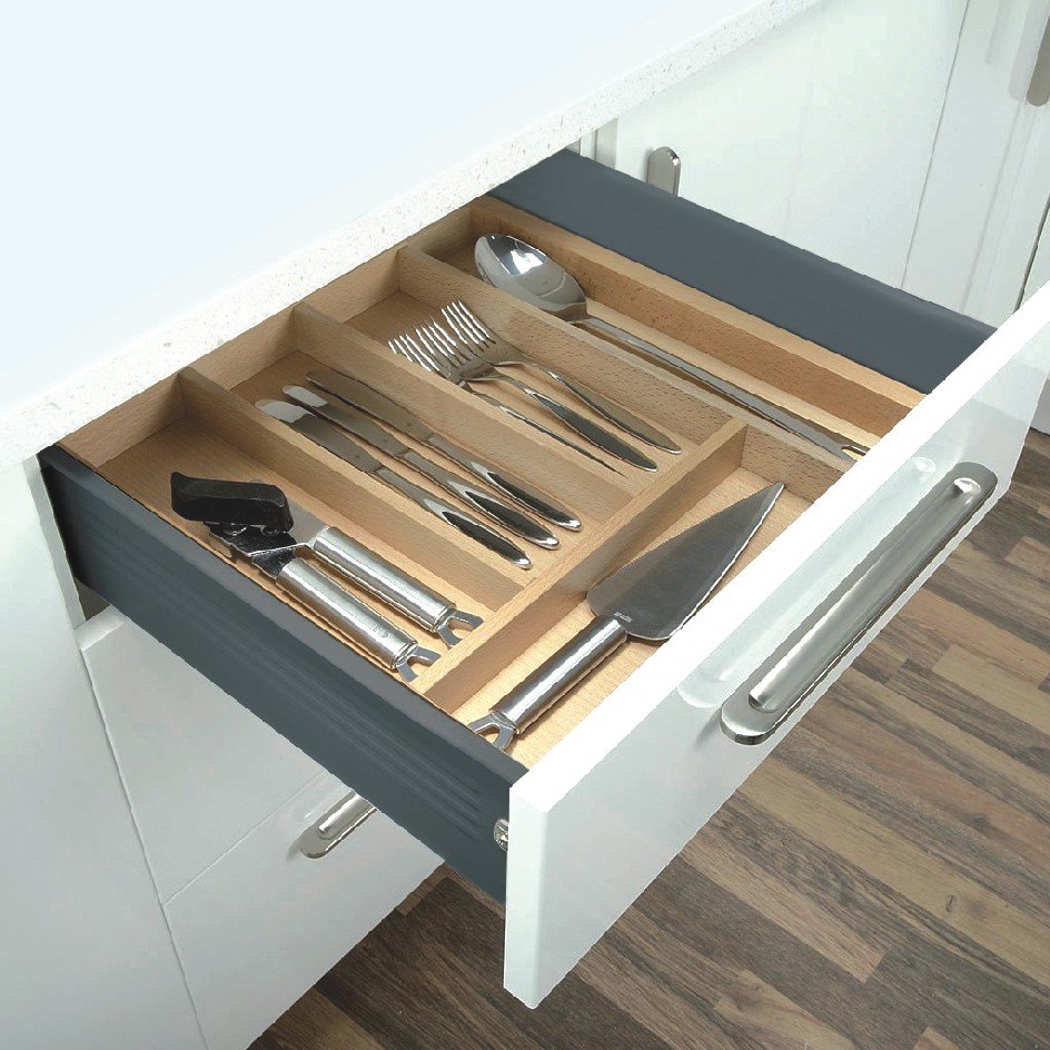 Wooden Kitchen Adjustable Cutlery Box
