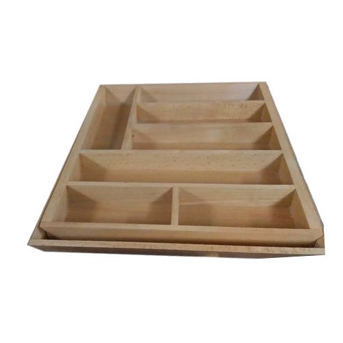 Plain Brown Wooden Cutlery Box, For Kitchen, Size: Available In 600 Mm