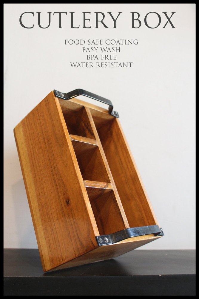 Wooden Cutlery Holder/ Multi Utility Box