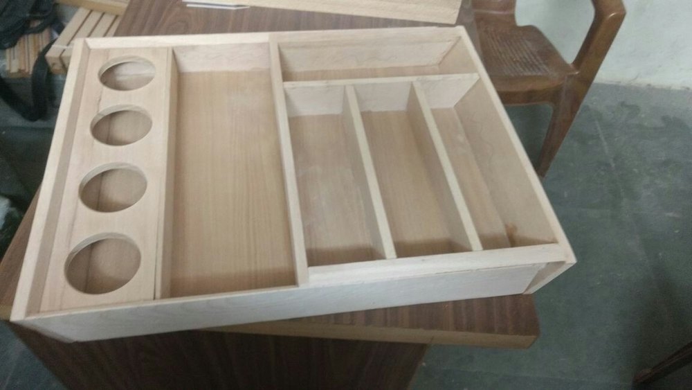 Natural Junglewood Wooden Kitchen Cutlery Box