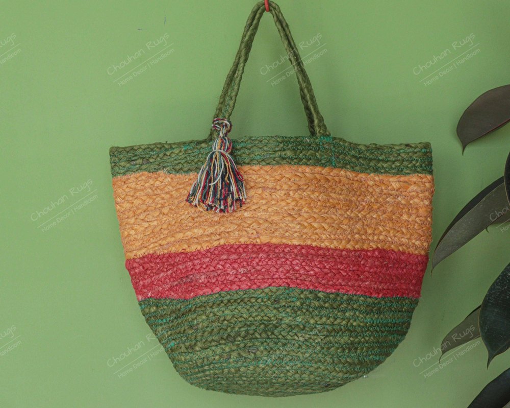 Indian Handwoven Jute Bag Beautiful Jute Bag Custom Size Gift for Her Carry Bag