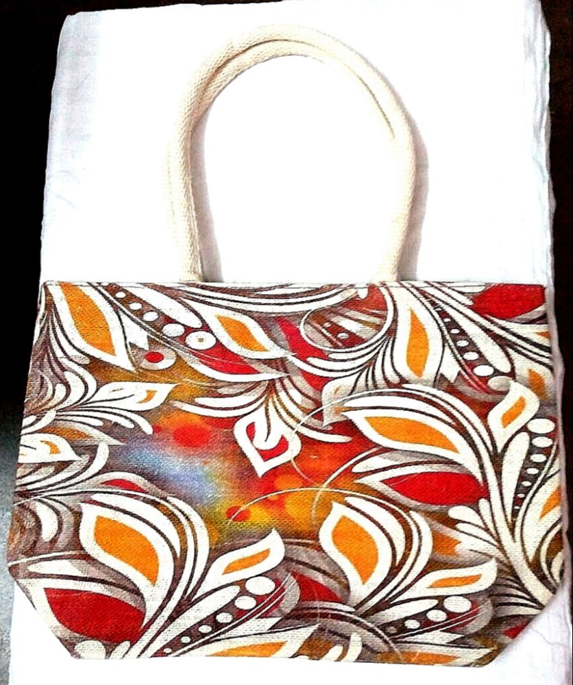 Long Shoulder Length Multicolor Fancy Jute Bag, Capacity: 5 kg, 5 Inch