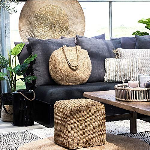 Women\'s Straw Crochet Handcrafted Woven Round Shoulder Bag