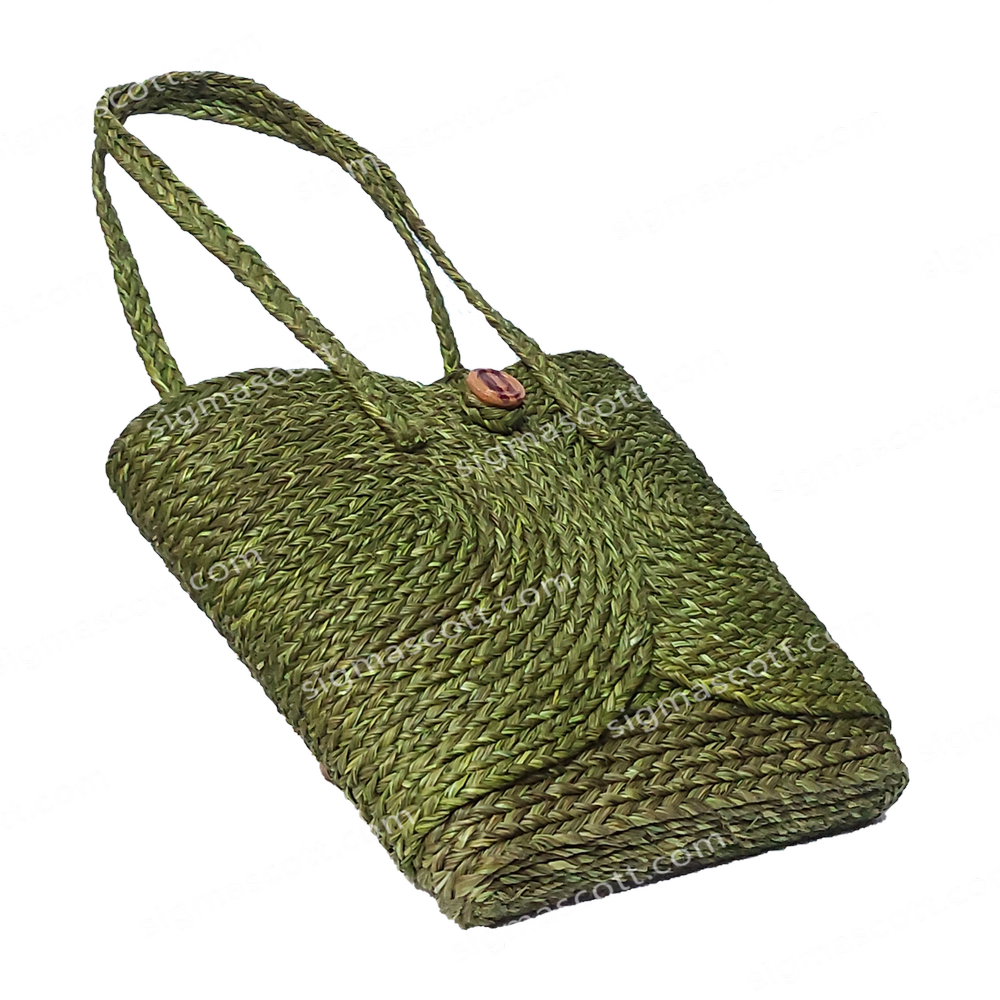 Long Handle Fancy Jute Ladies Handbag