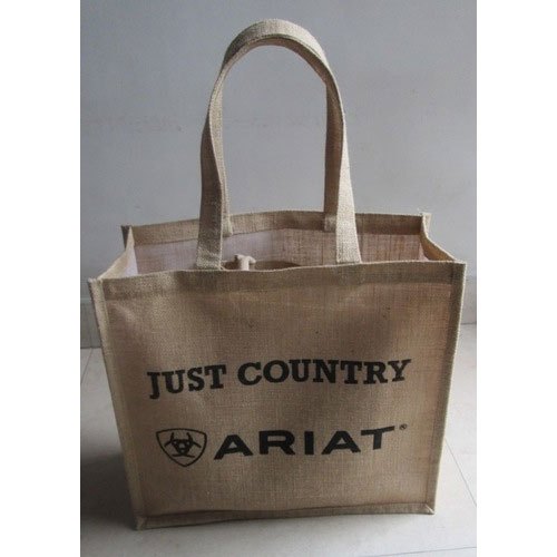Loop Handle Printed Jute Shopping Bag, Capacity: 4 Kg