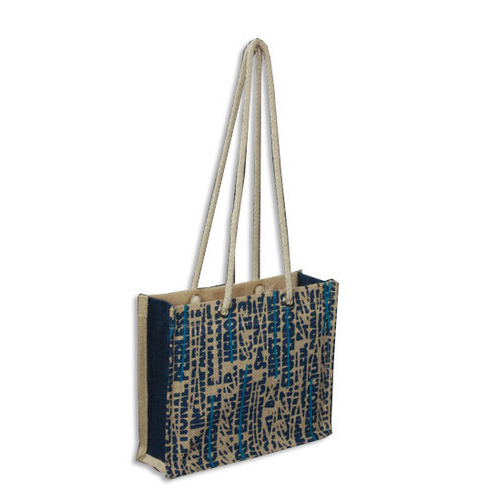 Custom Long Shoulder Length Printed Jute Bags, Size/Dimension: 16 X 12 X 4, Capacity: 6