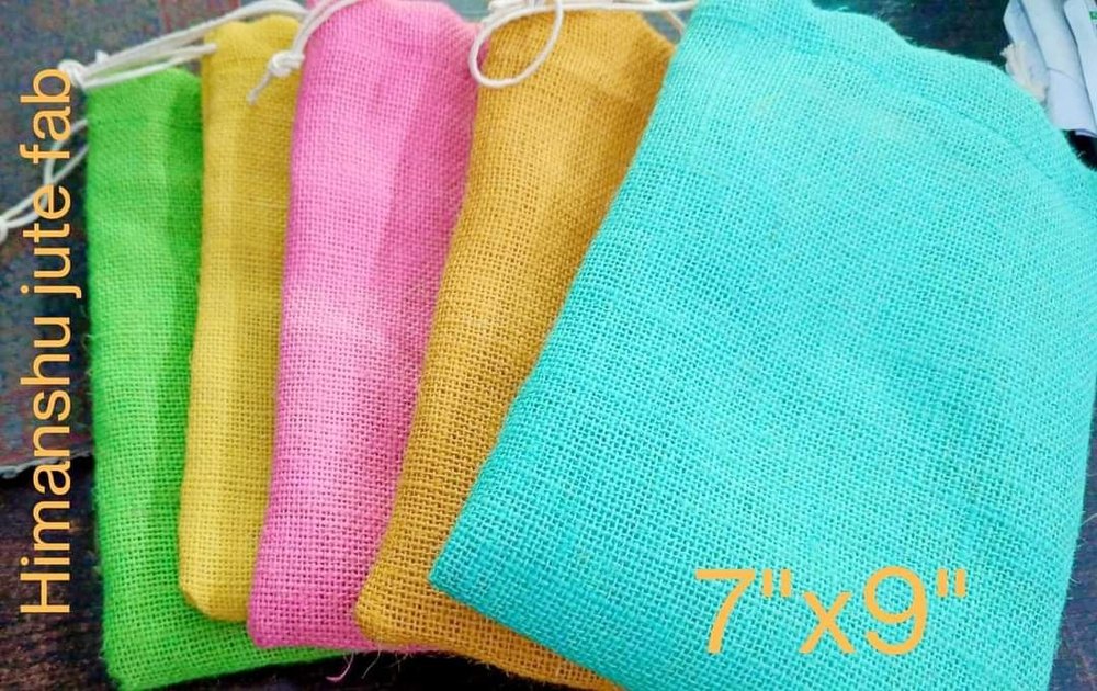 Colourful Coloured Jute Pouch, Capacity: 500 Gm