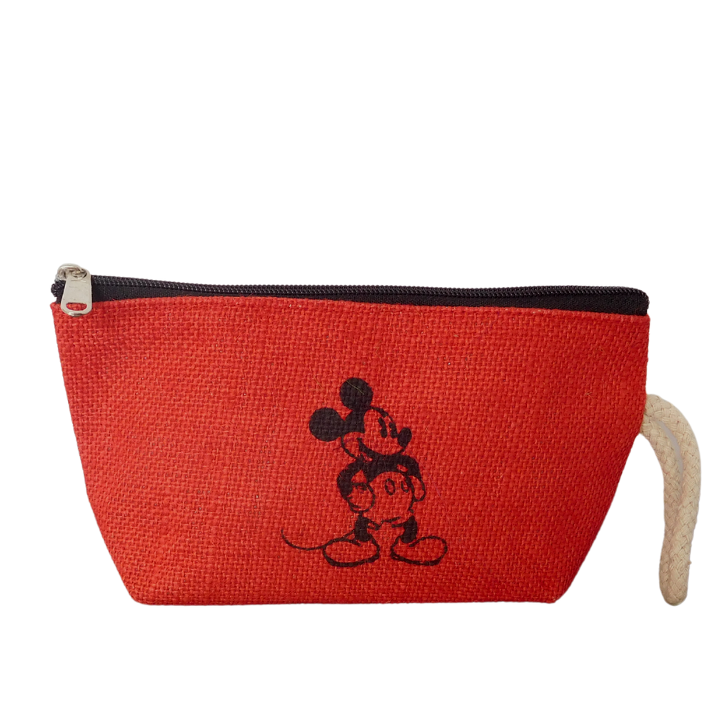 Red, Blue Printed Dimna Jute Pouch Bags