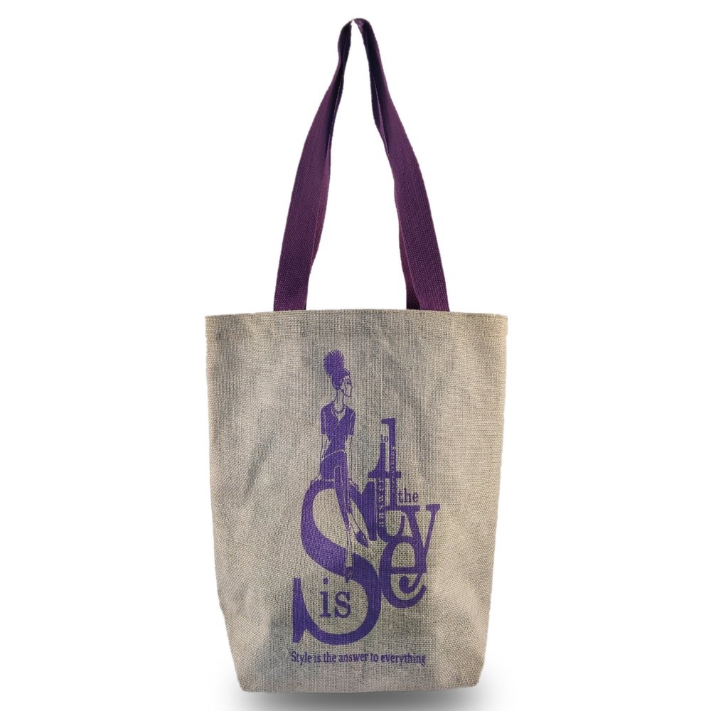 Long Shoulder Length Open Fancy Jute Carry Bags, Size: Medium - Large, Size/Dimension: 36w X 39h X 12g