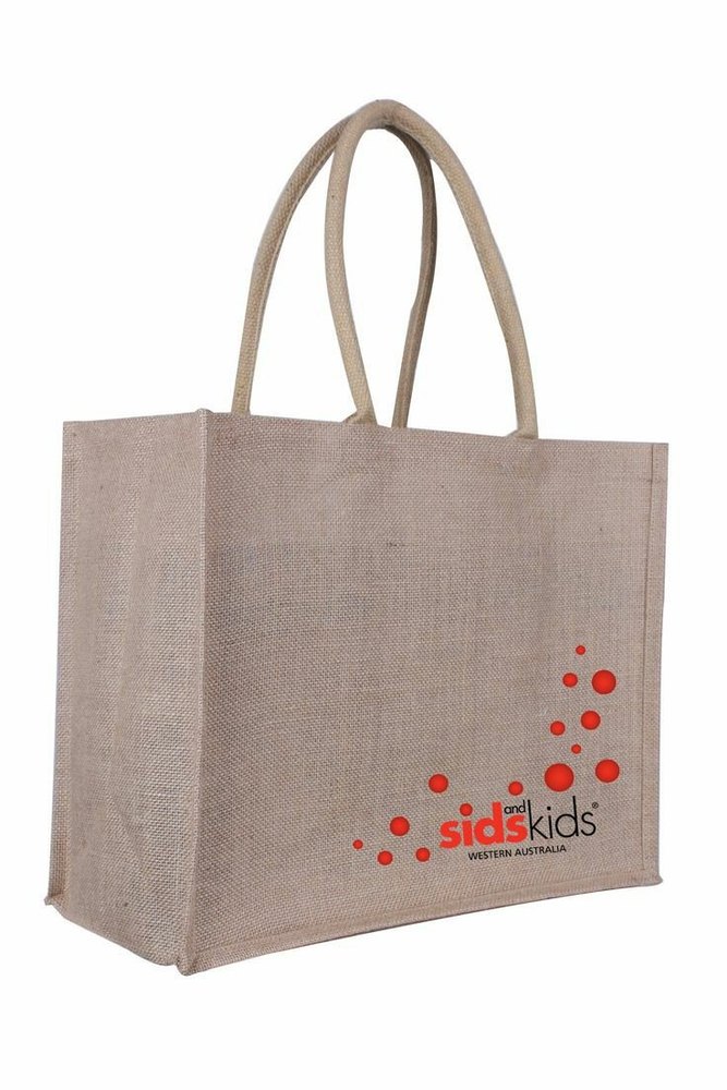 Handled Short Cotton Padded Jute Carry Bag