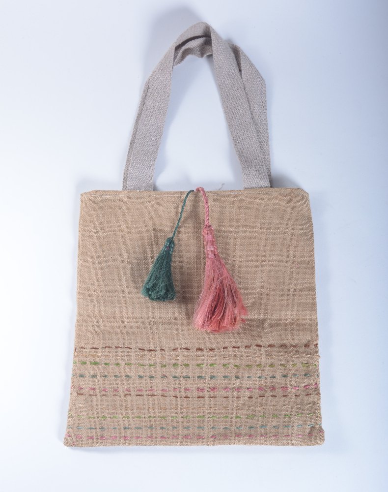 Embroidery Jute Lunch Bags
