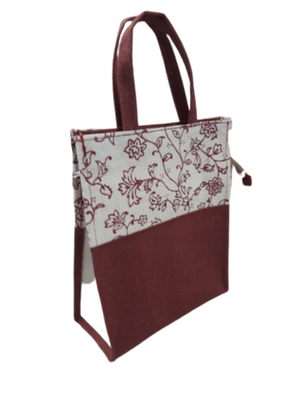 Multicolor Plain & printed Rubis bags jute lunch bag, Size/Dimension: 12 X 10