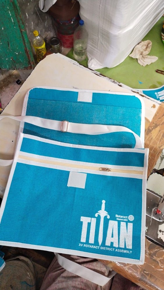 Plain Printed Natural Jute Conference Laptop Bag, For Promotion