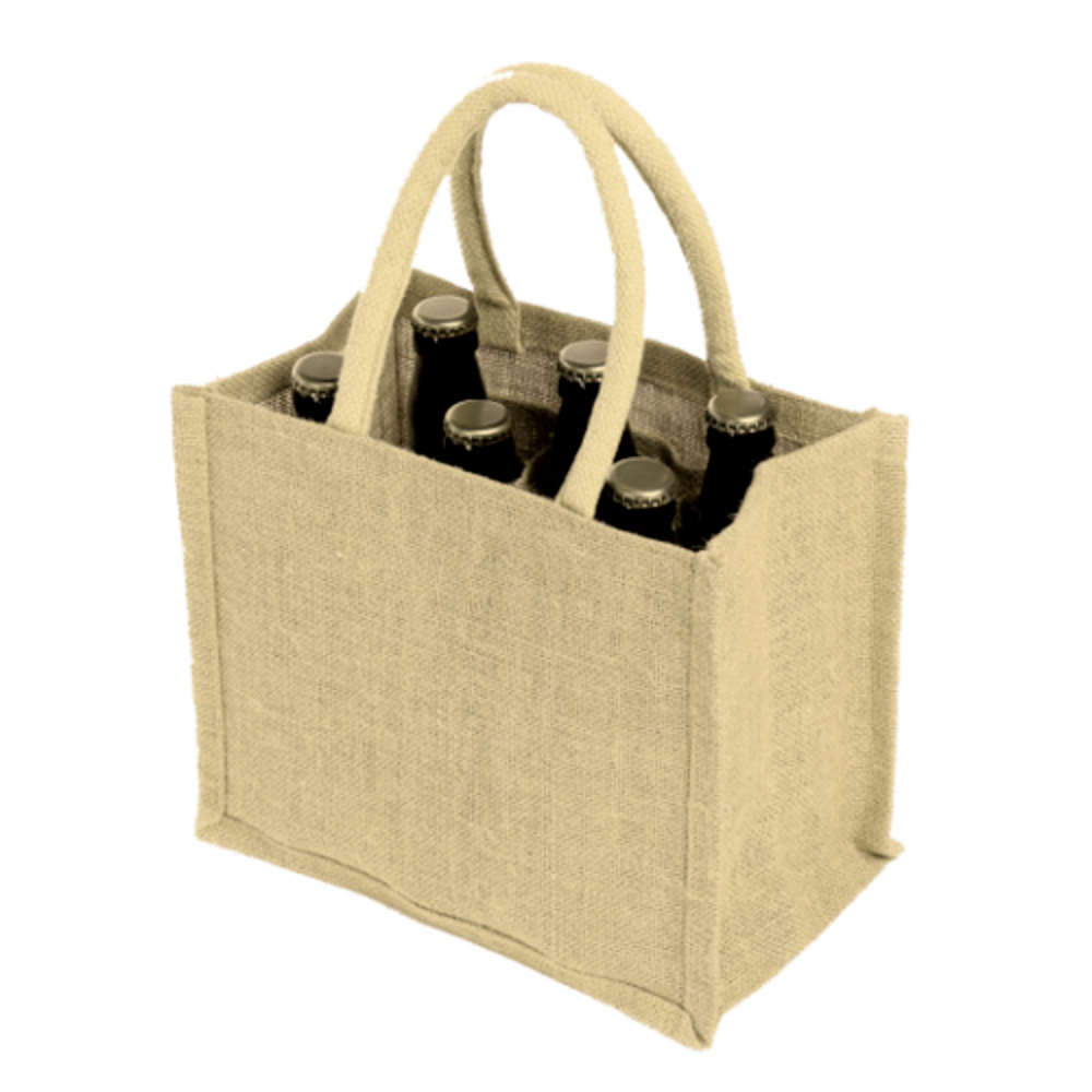 Six Bottle Jute Bag, Size/Dimension: W-31 X H-28 X G-21 cm