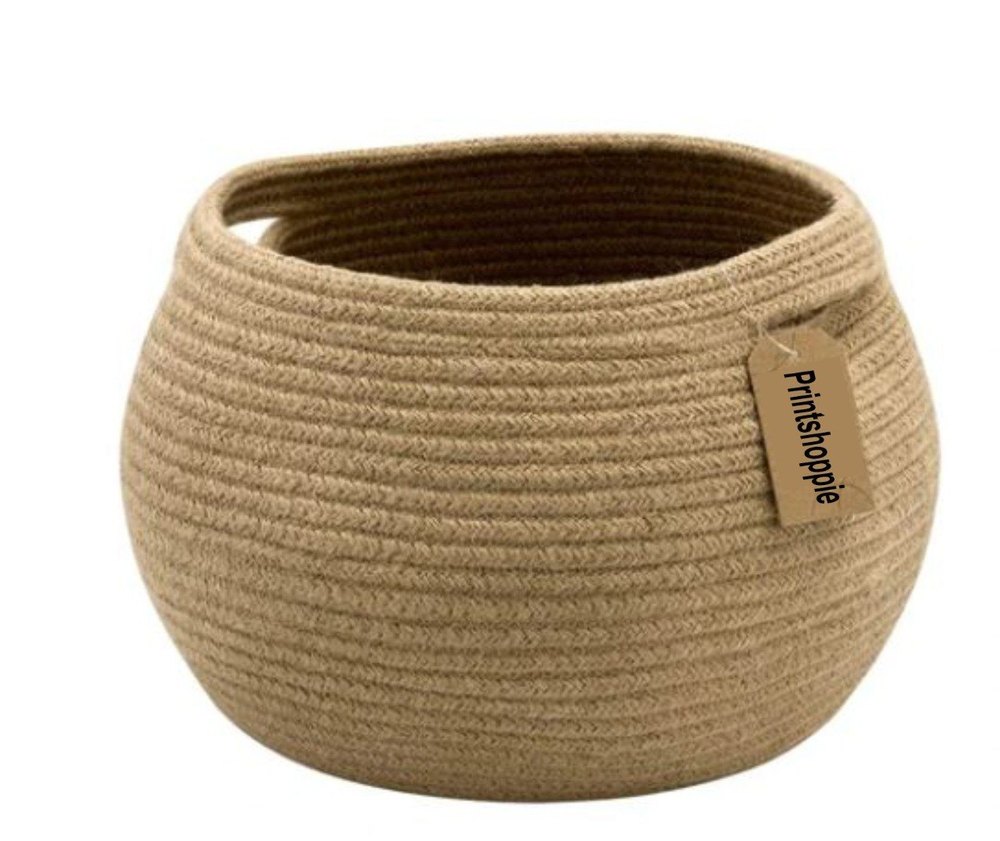 Print Shoppie Handcrafted Woven Floral Pot Bag Natural Jute & Cotton Plant Bag for All Plants