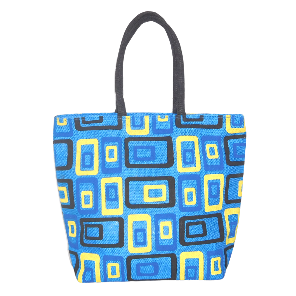 Short Handle Printed Fancy Jute Shopping Hand Bag, Capacity: 3 Kg