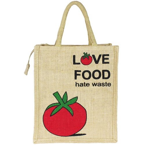 Printed Cream Handmade Jute Bag, For Shopping
