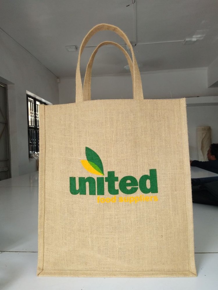 Brown Plain Jute Shopping Bag