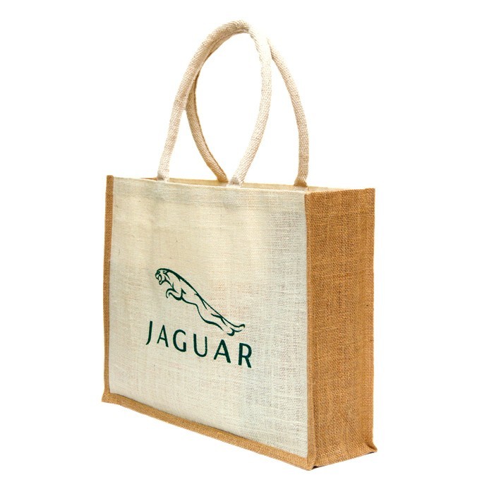 Loop Handle Open Printed Jute Shopping Bag