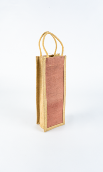 Brown Loop Handle Bottle Jute Bags, Size: 14x5.5x4