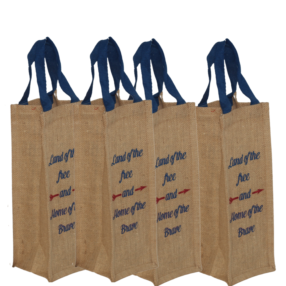 Loop Handle Jute Bottle Bag.