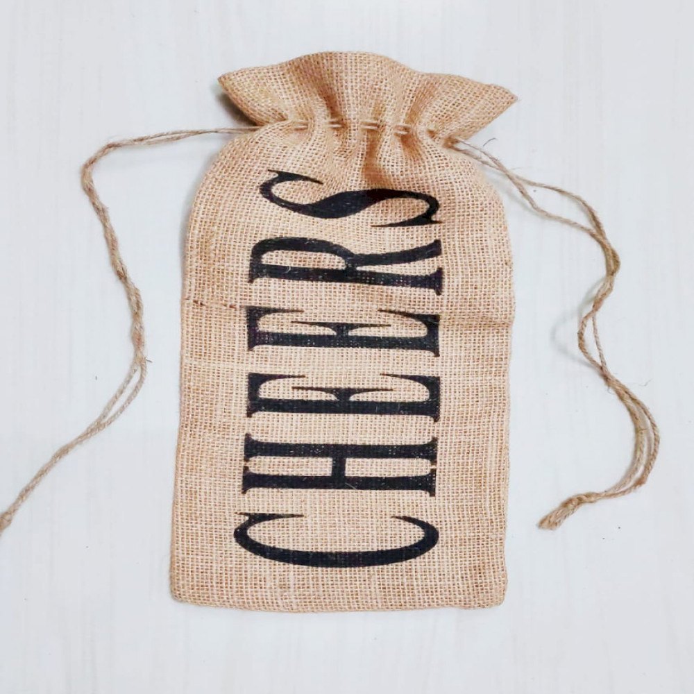 Brown Printed Jute Tote Bag, Size: 14.5x11.5 X4.5inch