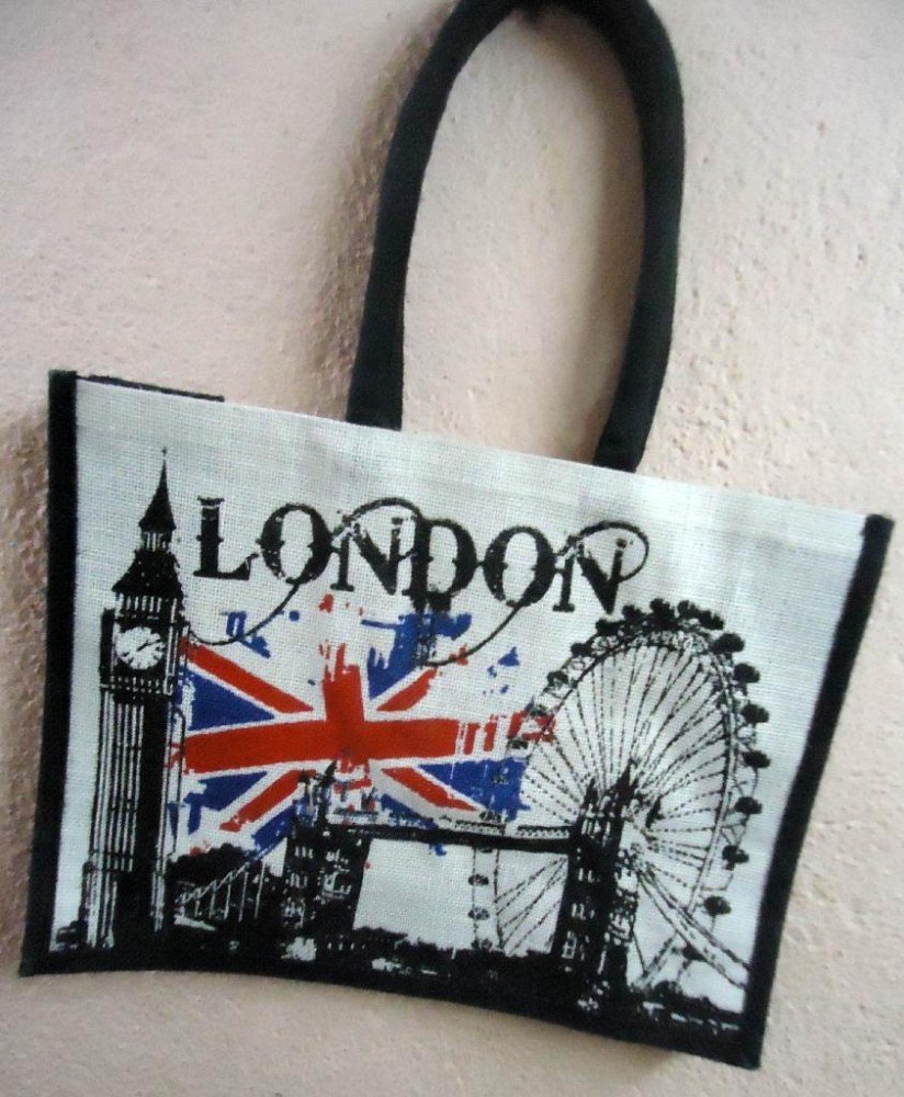 Printed Jute Tote Bag