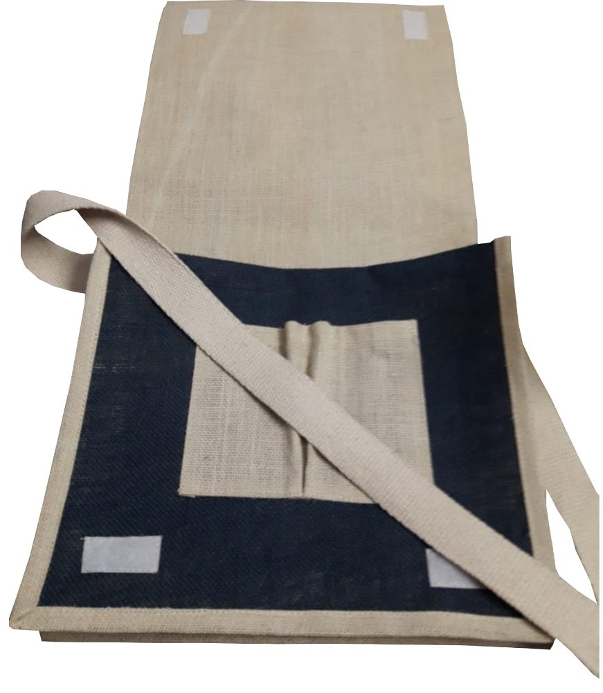 Brown and Black Plain Jute Sling Conference Bag CB 008