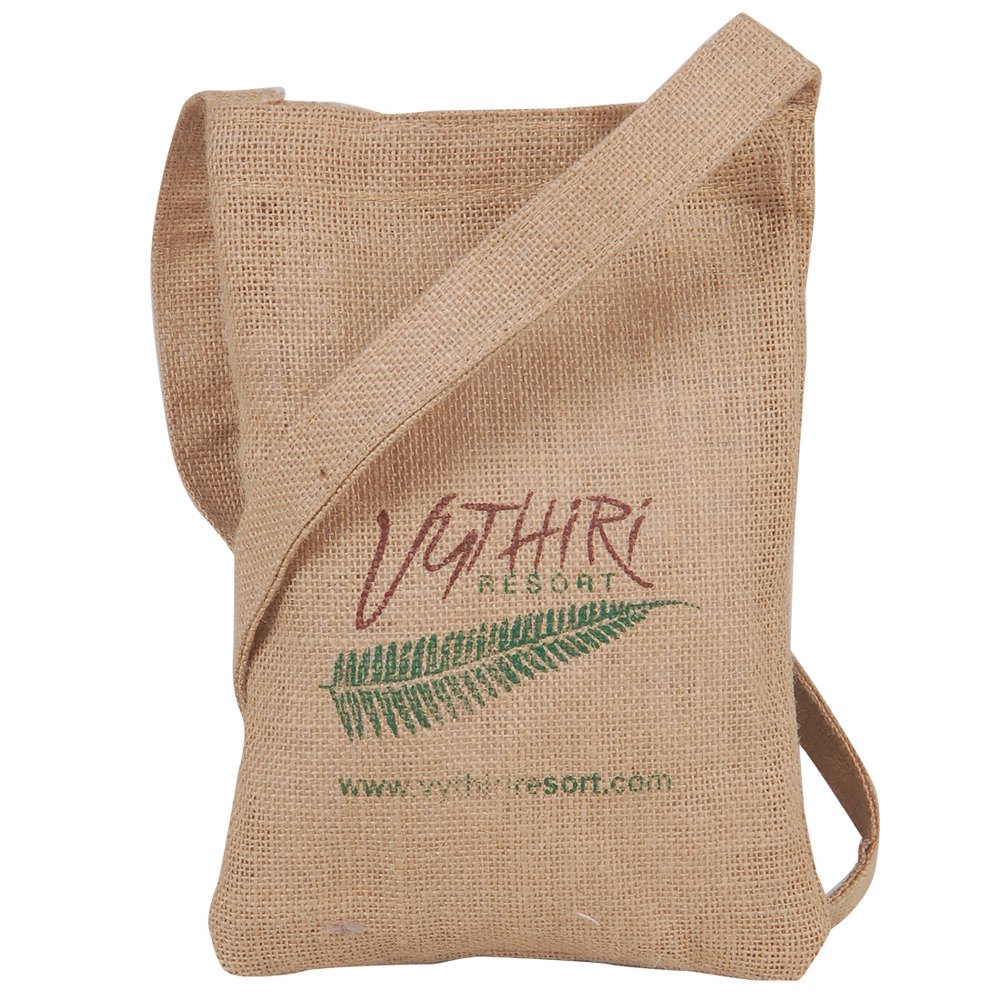 Printed Brown Natural Jute Bag