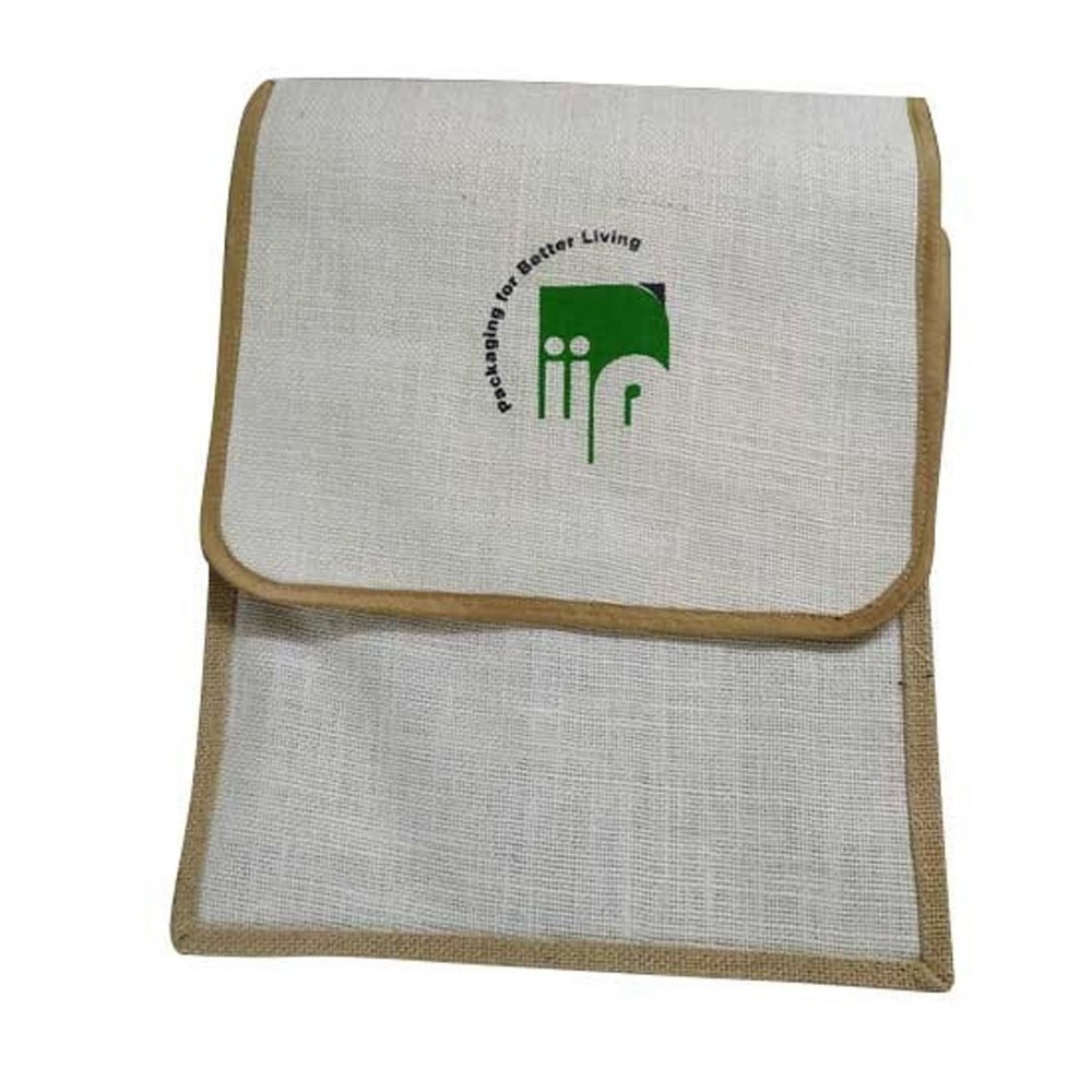 Grey Printed Jute Sling Bags