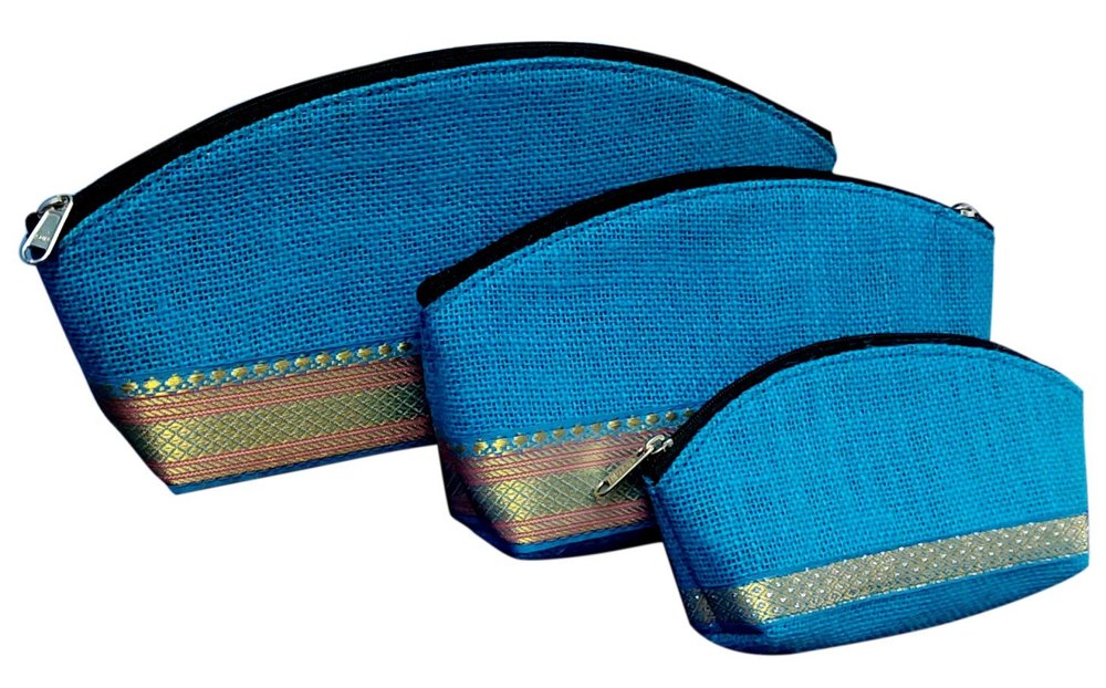 Hand Pouch BLUE JUTE PURSE