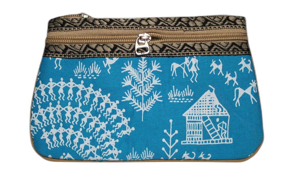 Multicolor Printed Jaipuri Print Jute Purse, Size: 20x15cm