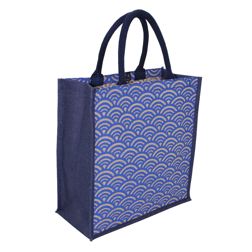 Printed Semi Circle Print Rope Handle Jute Bag, Size/Dimension: 34 H X 34 W X 15 Cm, Capacity: 10 Kgs