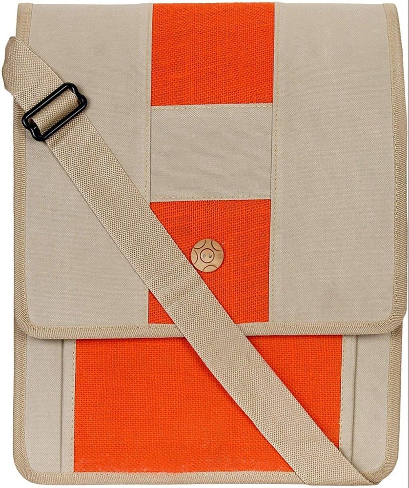 Golden Plain Jute Canvas Bag