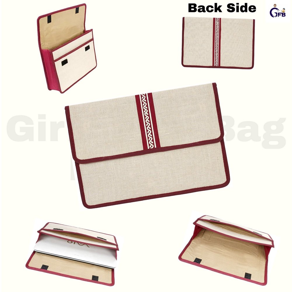 Red Jute conference bag/ Jute Laptop bag/ jute file folder, For Office/ Conference/ Gifts